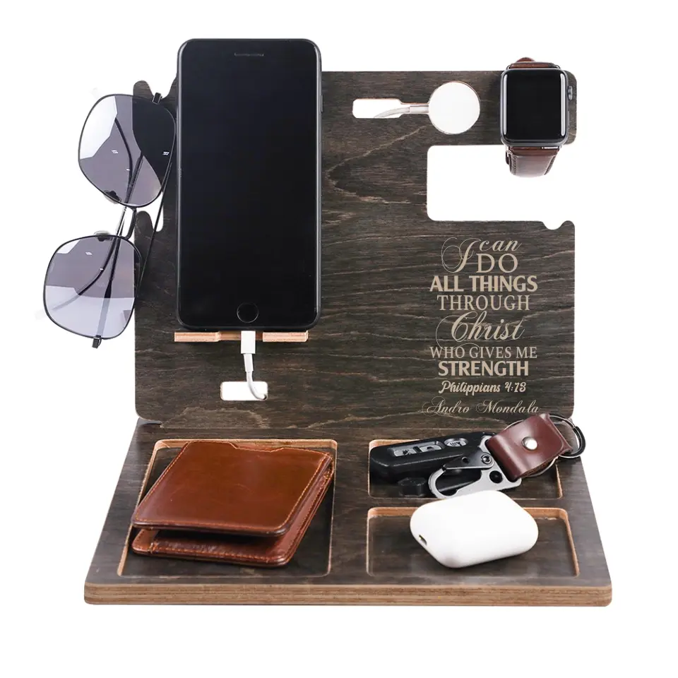 I Can Do All Things Through Christ Who Gives Me Strength - Personalized Dock Station - Gift For Christian - Image 3