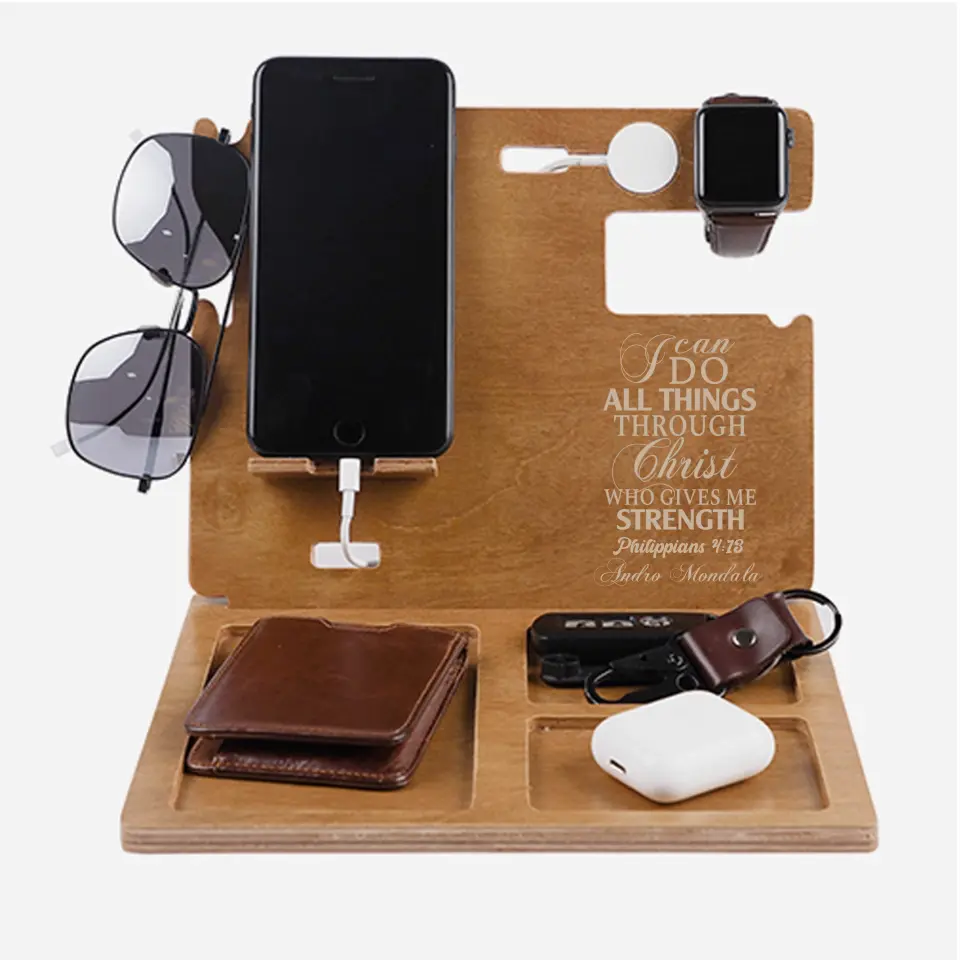 I Can Do All Things Through Christ Who Gives Me Strength - Personalized Dock Station - Gift For Christian - Image 4
