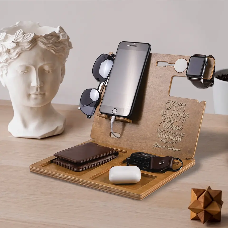 I Can Do All Things Through Christ Who Gives Me Strength - Personalized Dock Station - Gift For Christian - Image 7