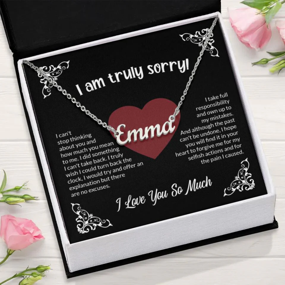 I am Truly Sorry, I Can't Stop Thinking About You - Personalized Necklace - Sorry Gift for Girlfriend or Wife - Image 2