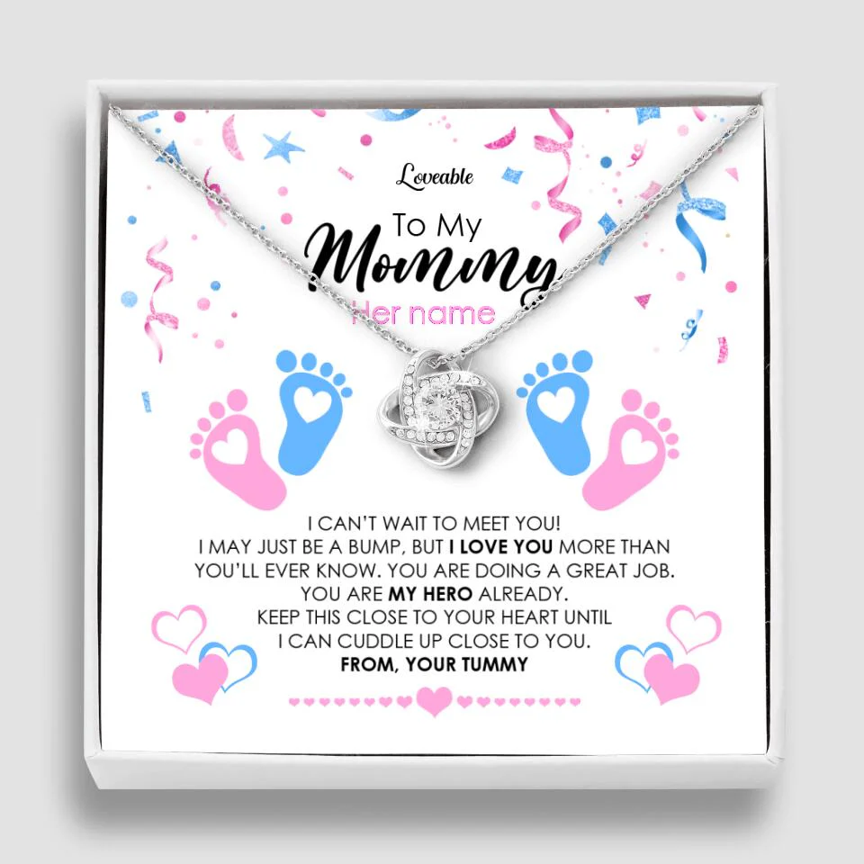 To My Mommy, I Can't Wait To Meet You - Personalized Necklace - Gift For New Mom