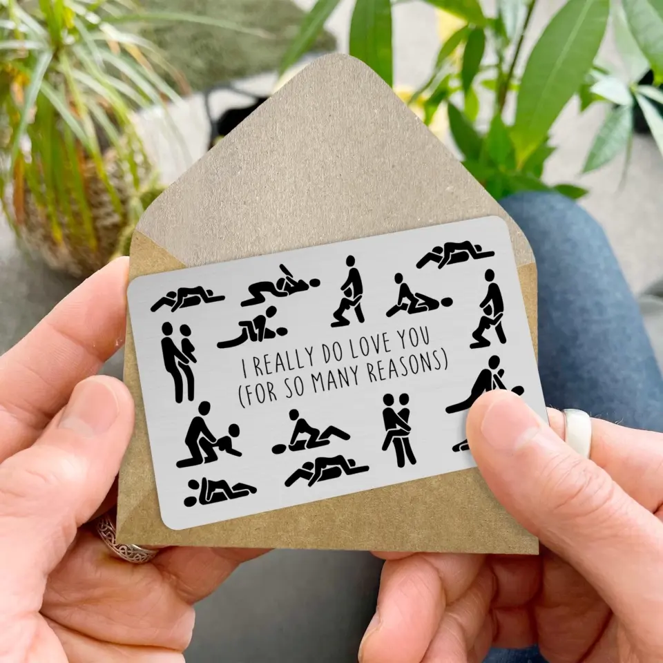 I Do Love You In Many Positions - Metal Wallet Insert Card - Image 8