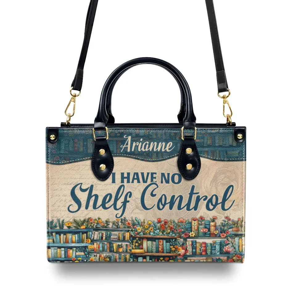I Have No Shelf Control - Personalized Leather Handbag - Image 4