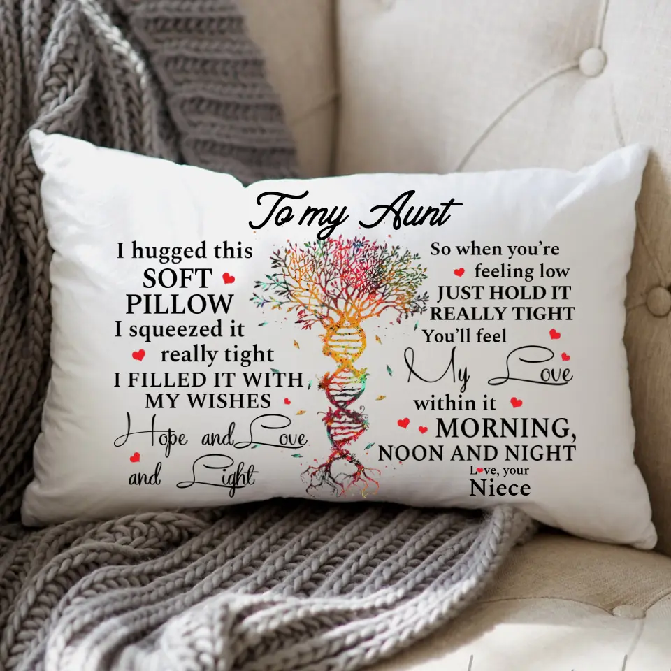 I Hugged This Soft Pillow Really Tight - Personalized Rectangle Pillow - Gift For Aunt from Niece - Image 3
