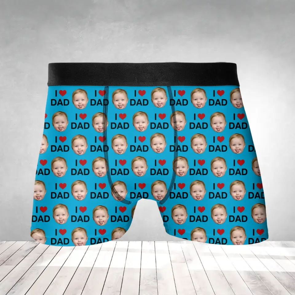I Love Dad - Personalized Men's Boxer Briefs - Image 2