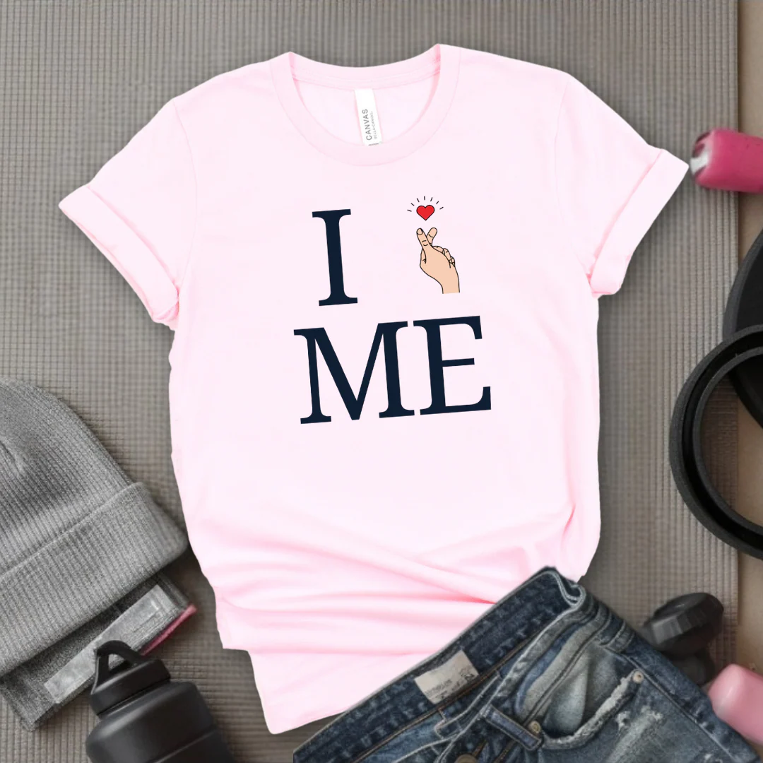 I Love Me T-shirt - Finger Heart - Unisex Jersey Short Sleeve Shirt - Gift for Yourself - Bella Canvas 3001 - Image 11