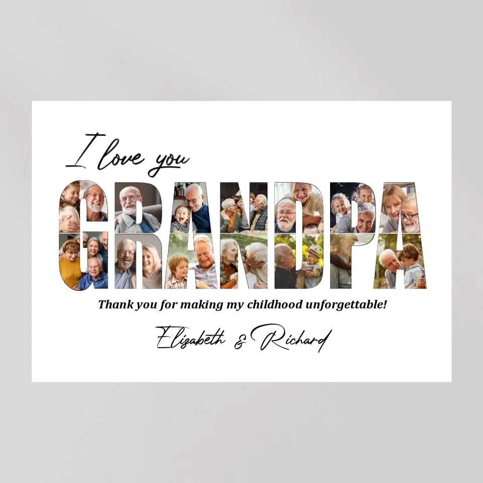 I Love You Grandpa Grandma Personalized Canvas Poster - Image 10
