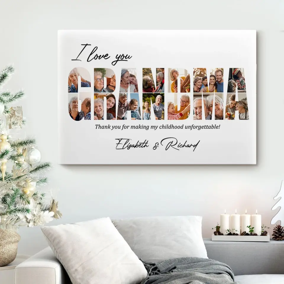 I Love You Grandpa Grandma Personalized Canvas Poster - Image 6