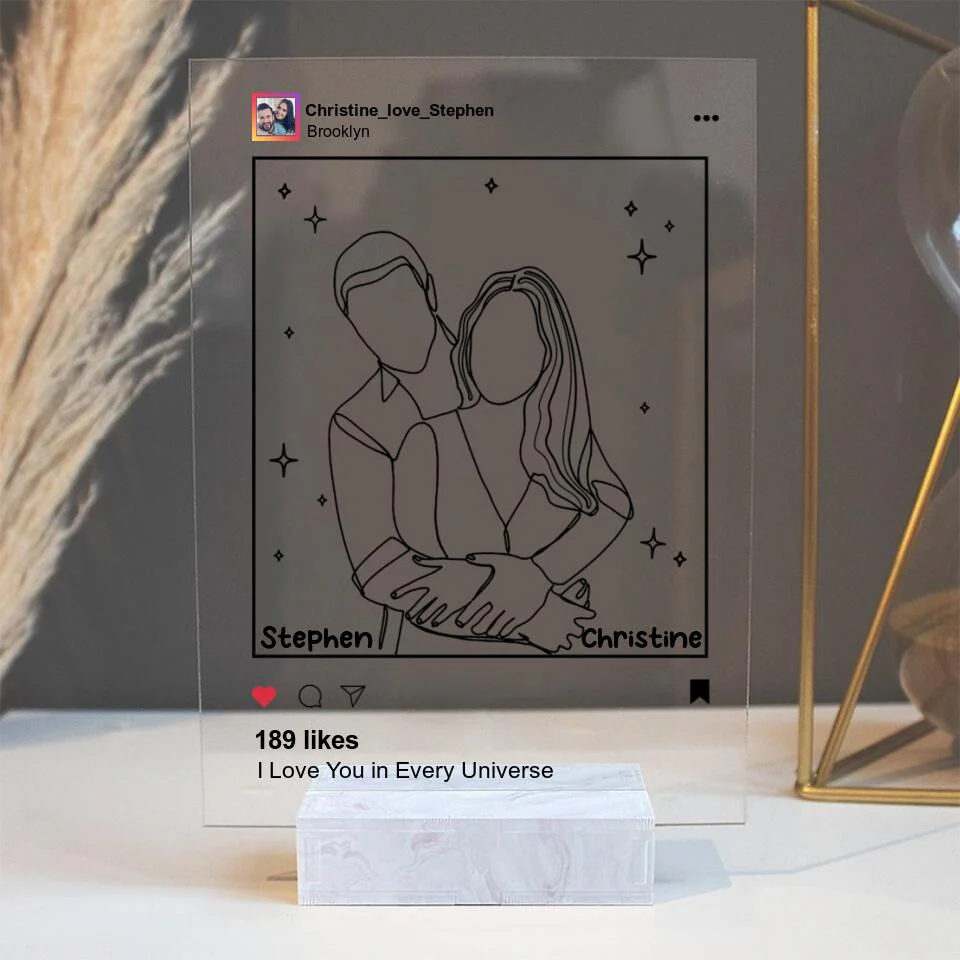 Personalized Valentine Gifts - I Love You In Every Universe Personalized Acrylic Plaque - Image 3
