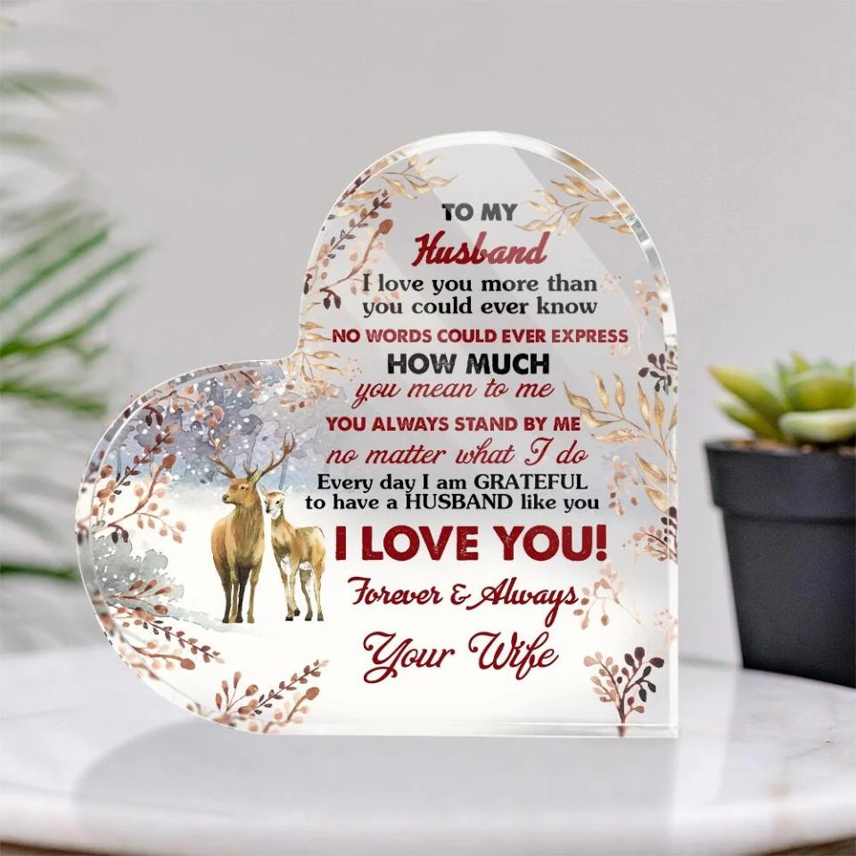 I Love You More Than You Could Ever Know-Best Heart Acrylic Plaque Gift For Husband/ Wife-208IHPTHAP063 - Image 3