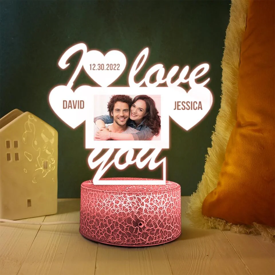 Personalized Valentine Gifts - I Love You - Personalized Upload Photo Printed Night Light - Gift For Couple On Valentine - Image 4