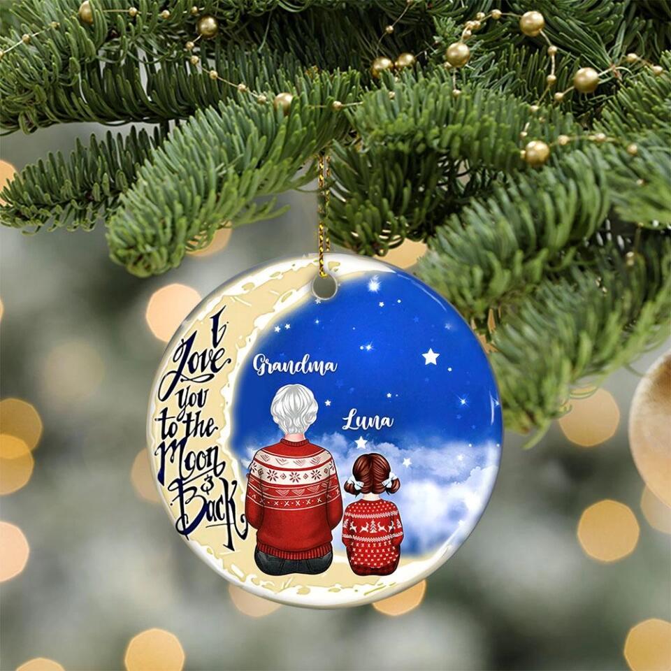 I Love You To The Moon And Back Personalized Ceramic Ornament - Image 5