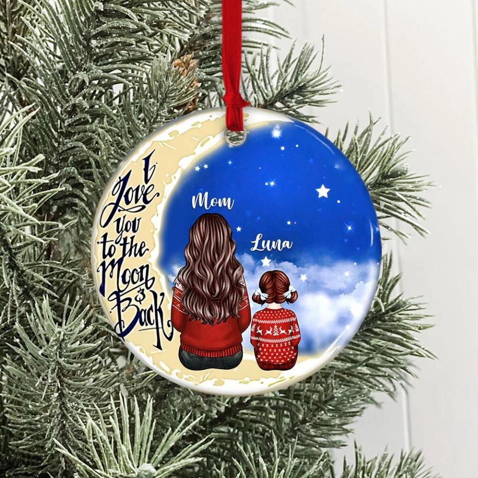 I Love You To The Moon And Back Personalized Ceramic Ornament - Image 7