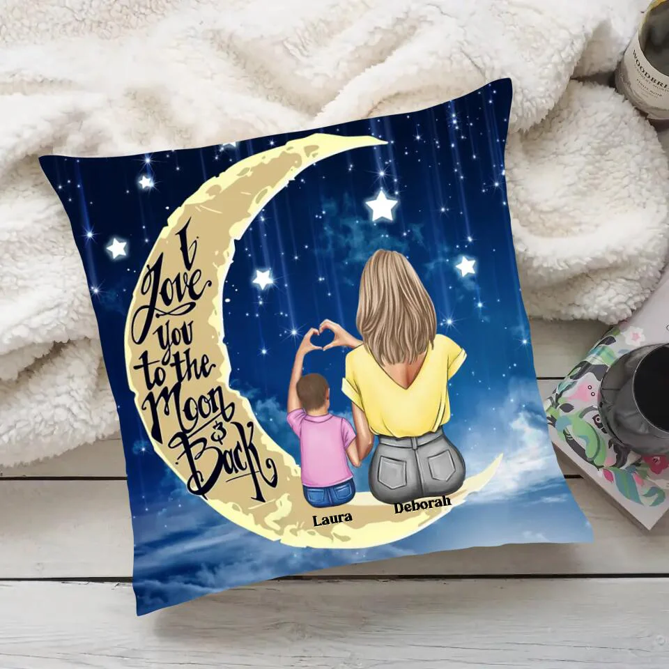Night Star Background I Love You to The Moon and Back Personalized Pillow - Image 3