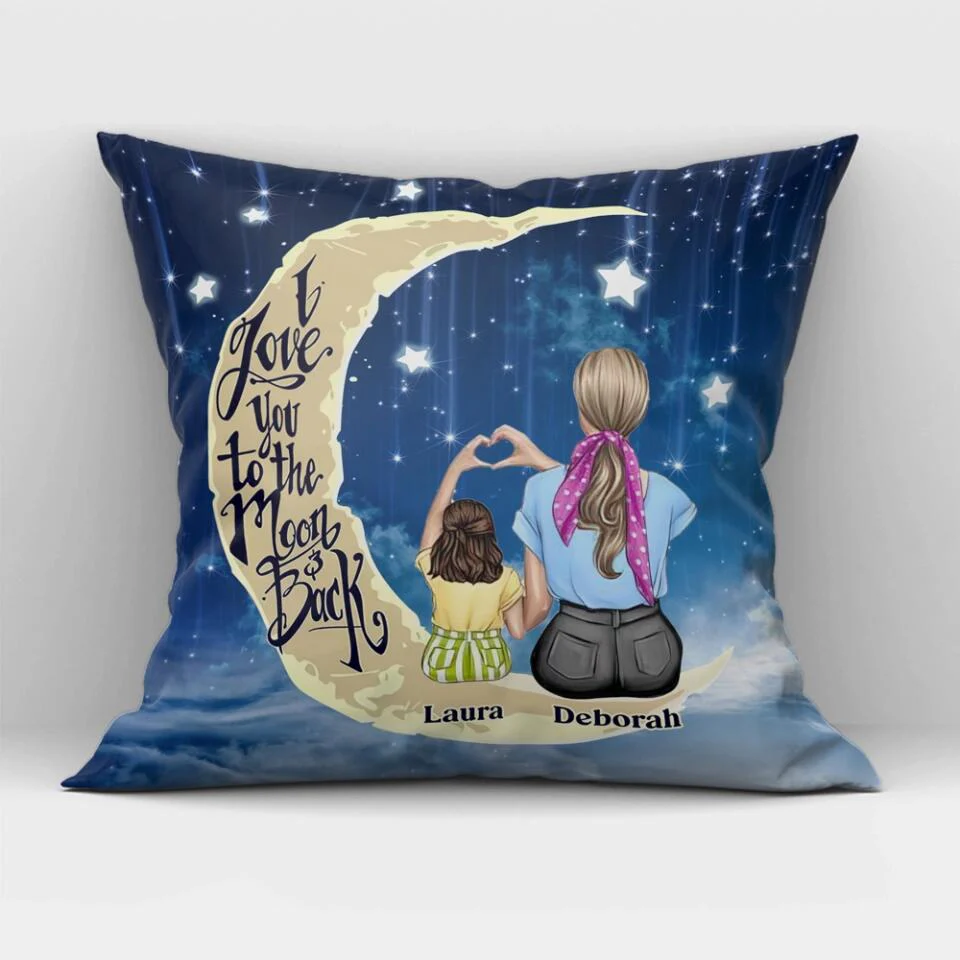 Night Star Background I Love You to The Moon and Back Personalized Pillow - Image 4