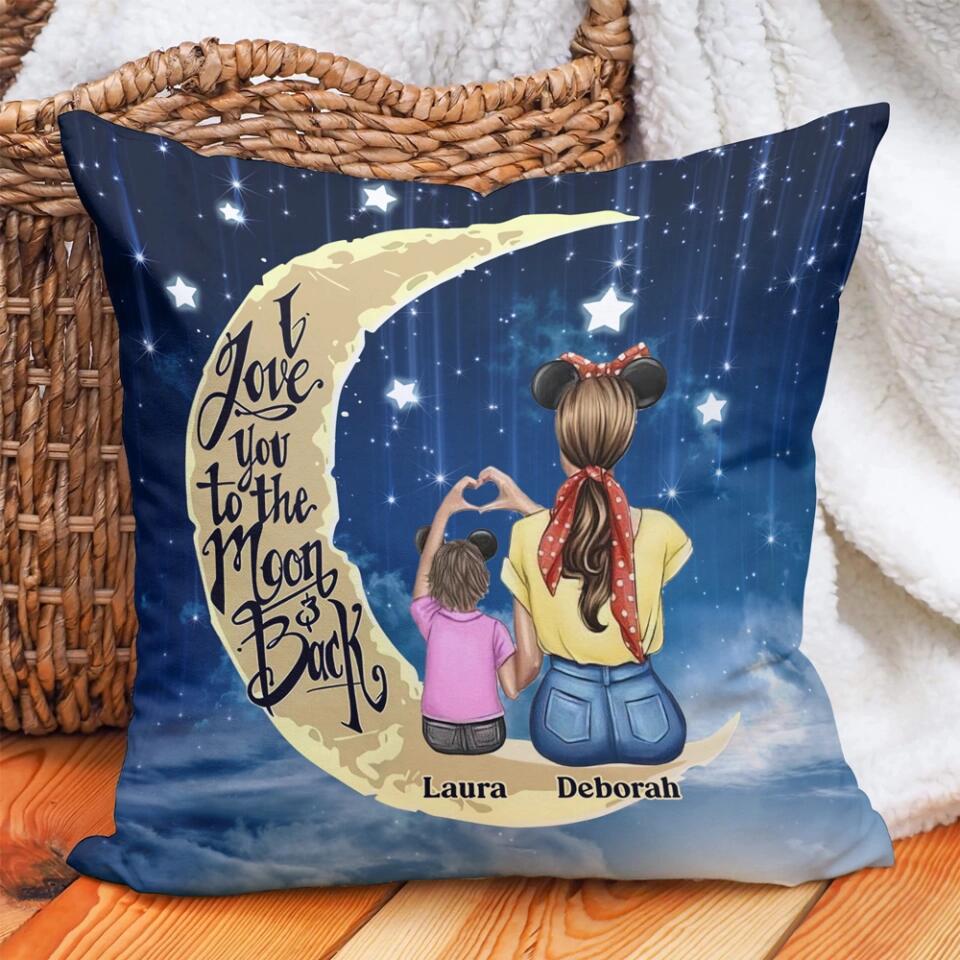 Night Star Background I Love You to The Moon and Back Personalized Pillow - Image 5