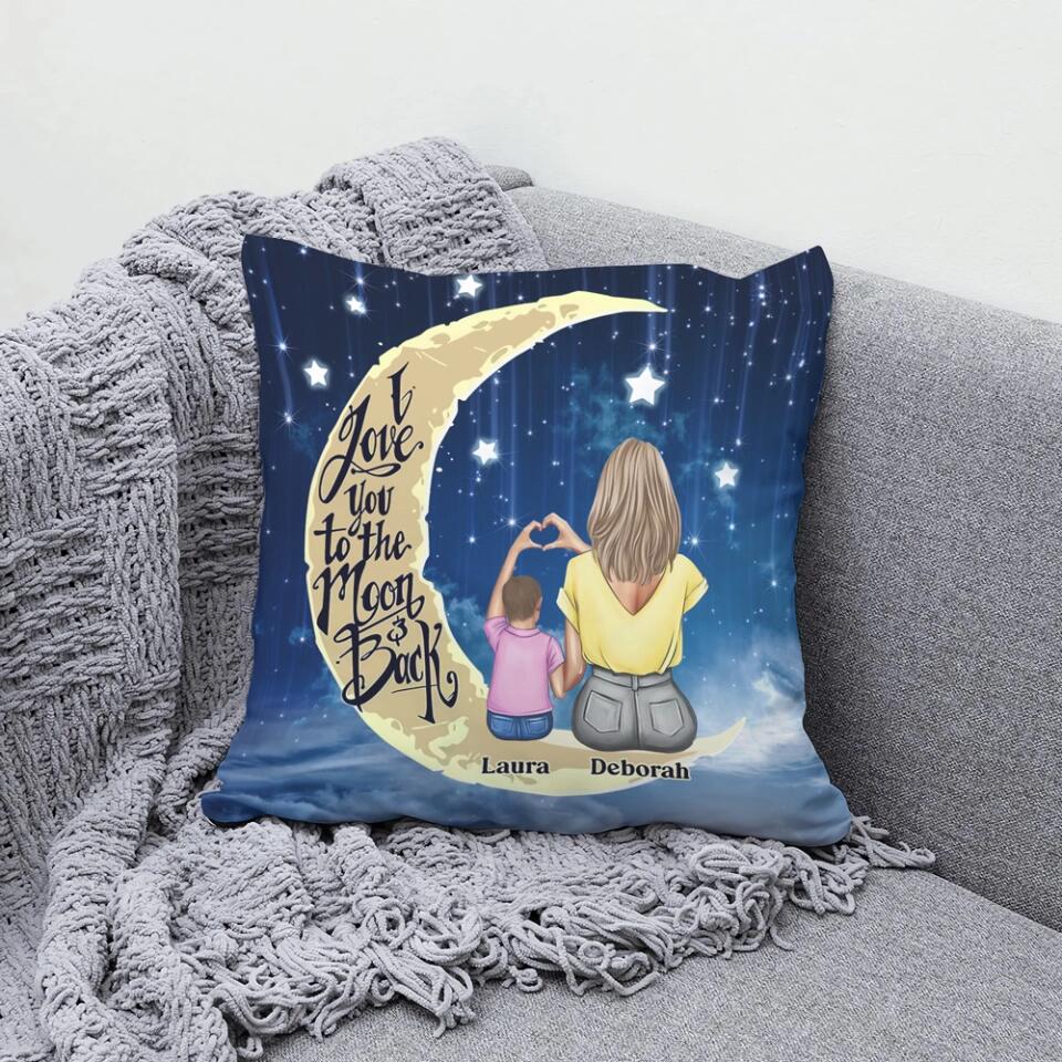 Night Star Background I Love You to The Moon and Back Personalized Pillow - Image 7
