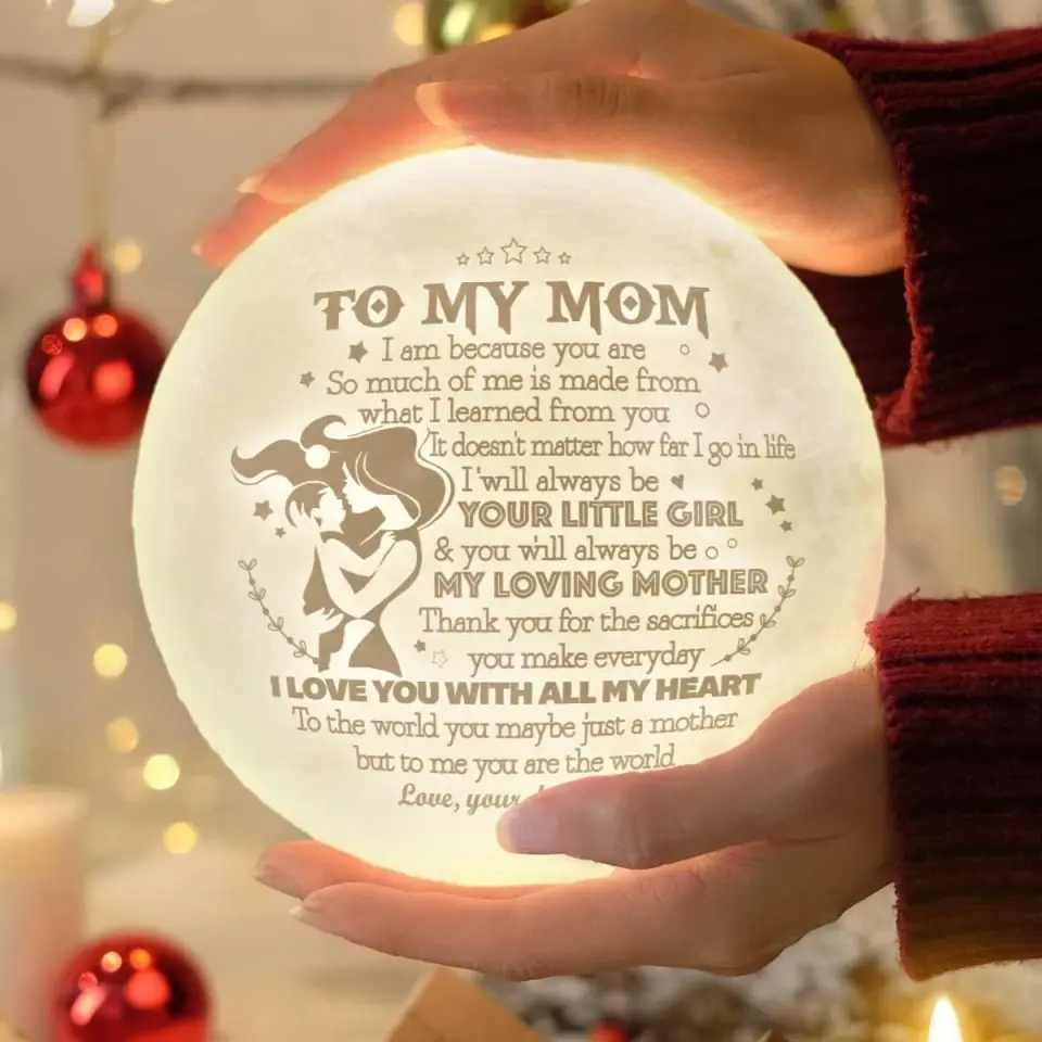 I Love You With All My Heart - Personalized Moon Lamp - Image 3
