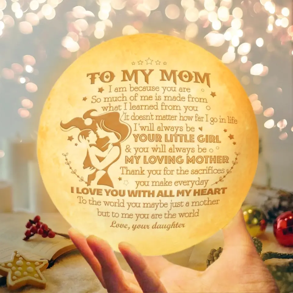 I Love You With All My Heart - Personalized Moon Lamp - Image 5