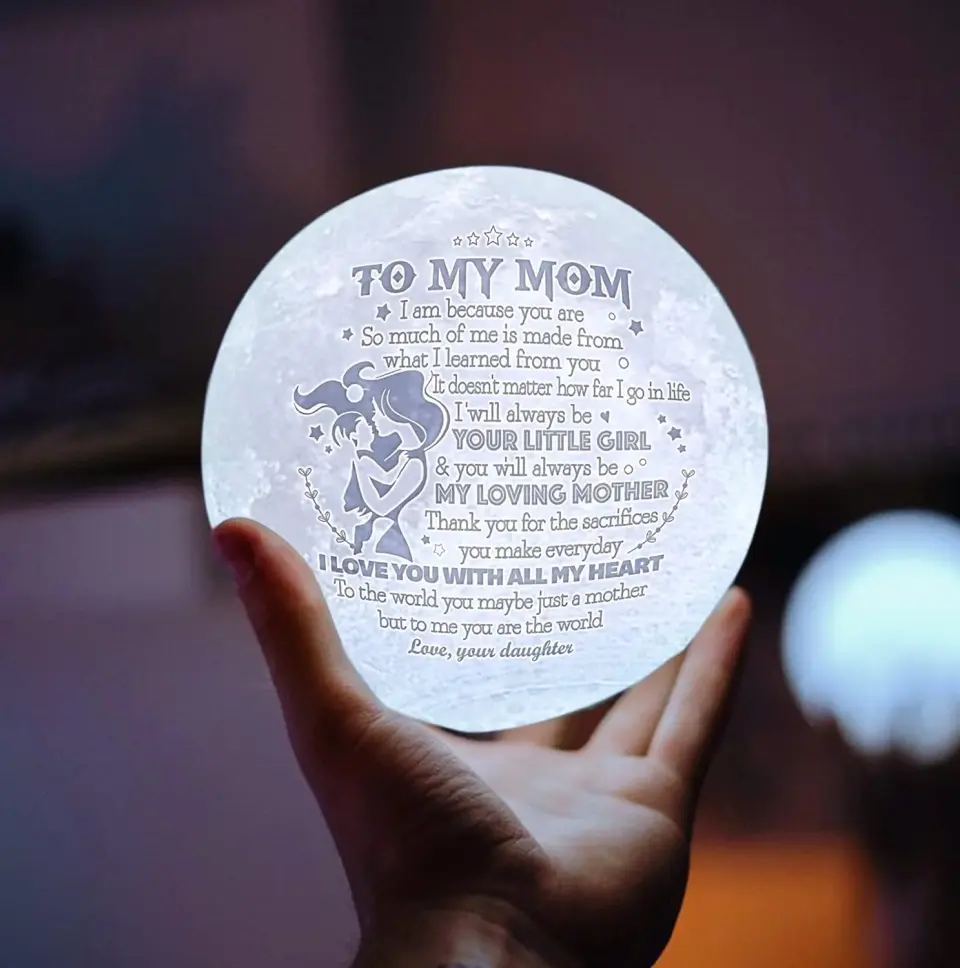 I Love You With All My Heart - Personalized Moon Lamp - Image 7