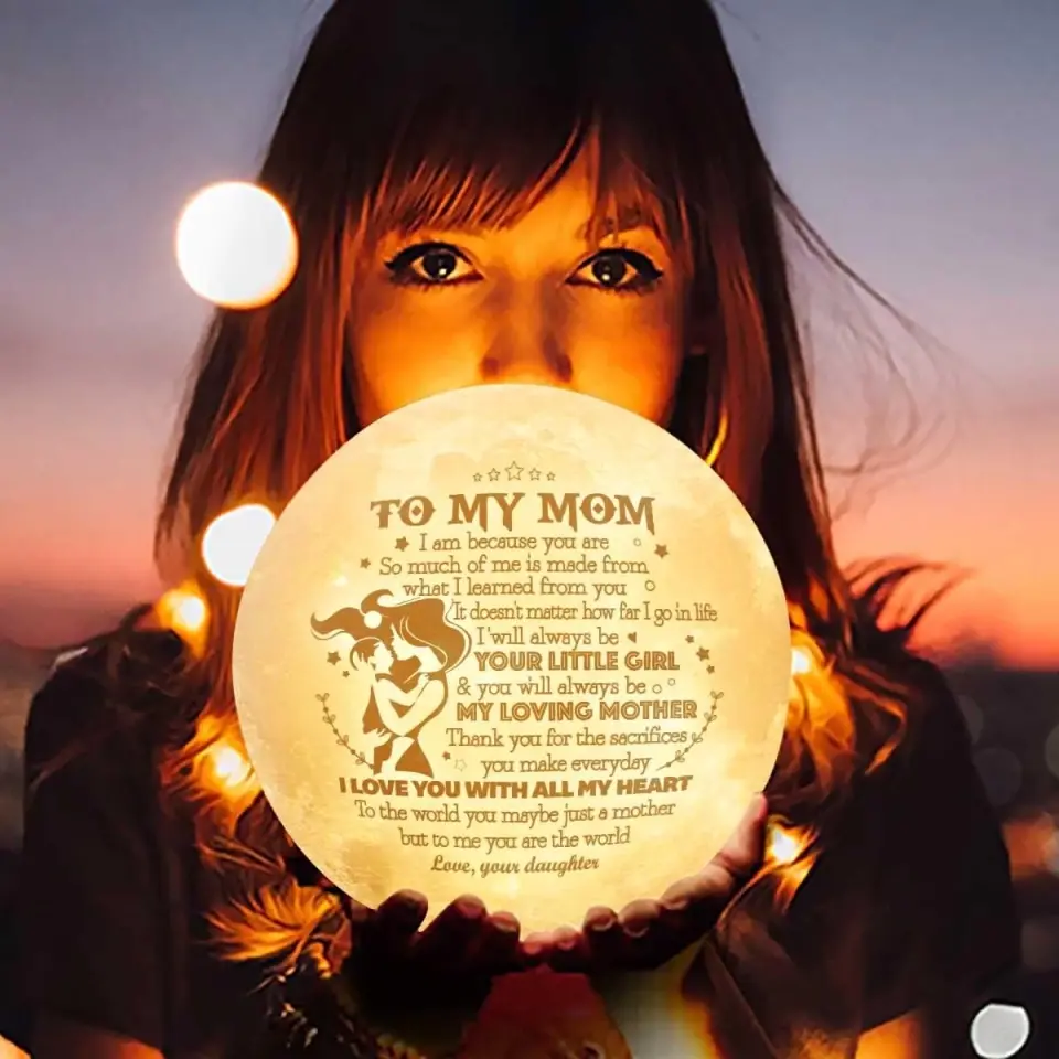 I Love You With All My Heart - Personalized Moon Lamp - Image 9