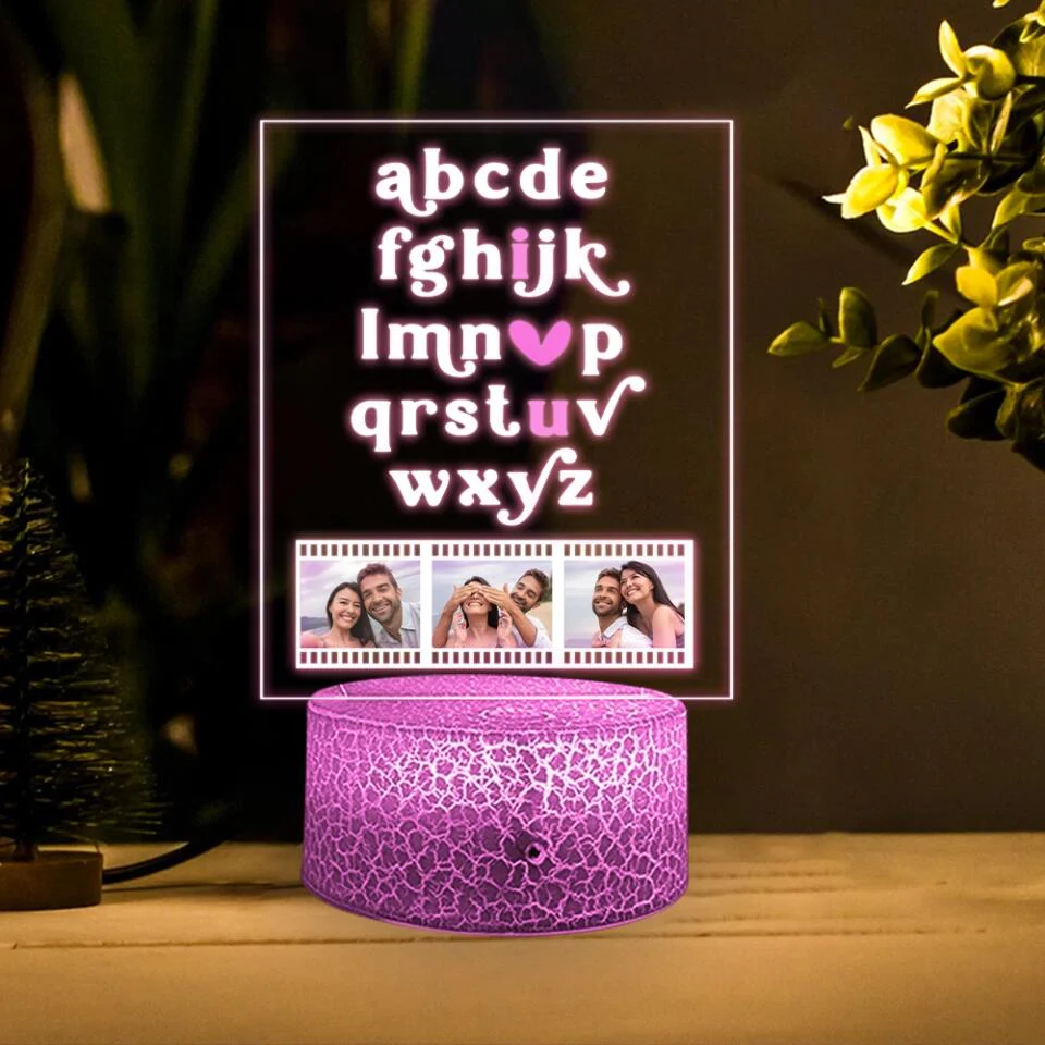 Personalized Valentine Gifts - I Love You With Alphabet Custom 3D Light Valentine Gift For Her - Image 4