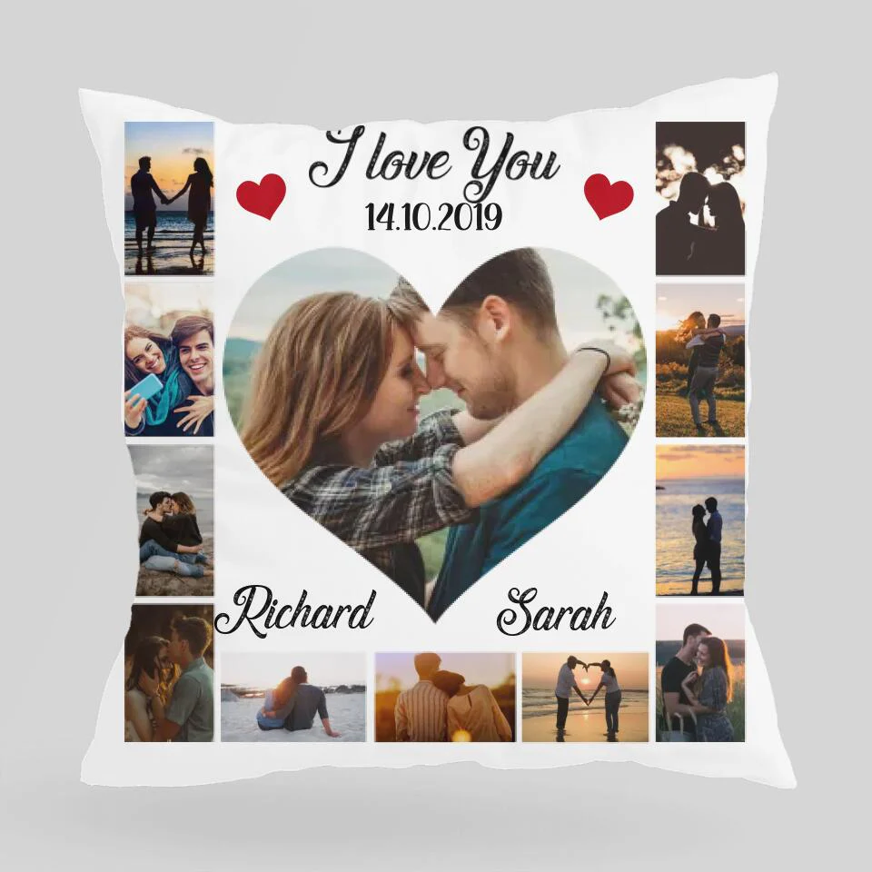 I Love You With Personalized Photos - Customized All Over Printed Pillow - Best Gifts For Him Her Husband Wife on Anniversaries Wedding Gifts Christmas - 210IHPLNPI459 - Image 2