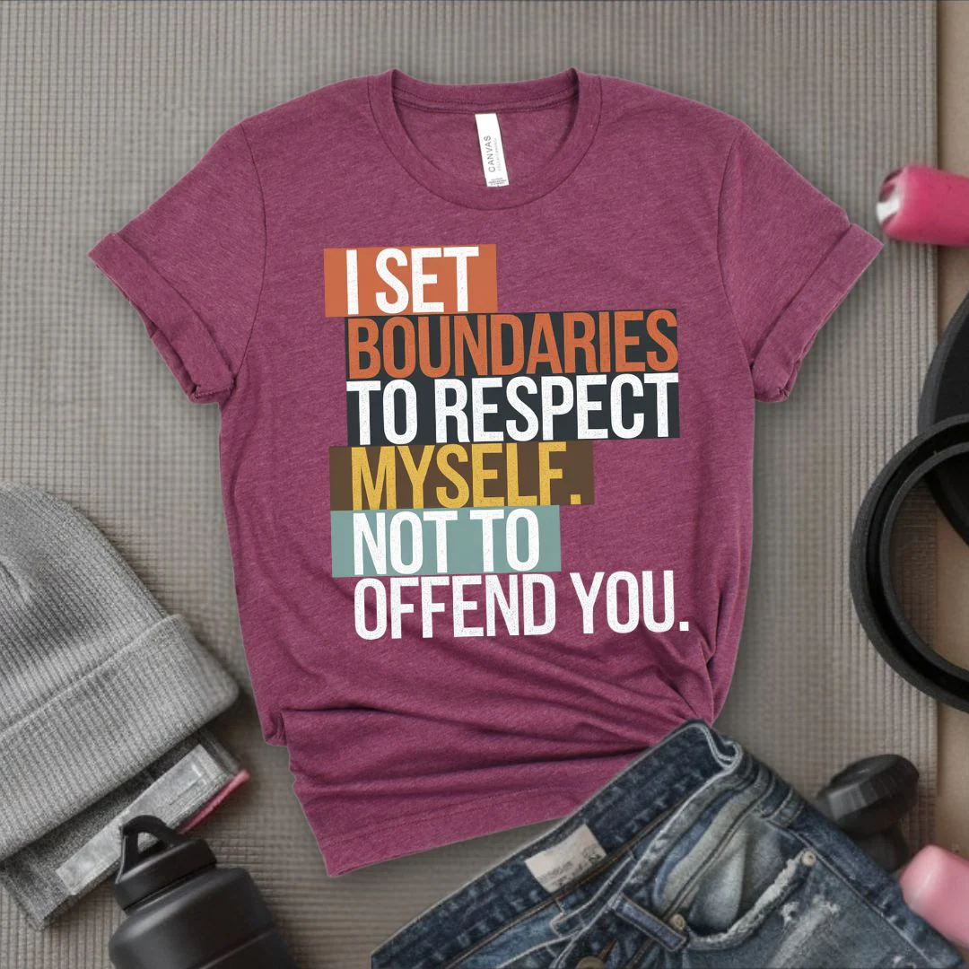 I Set Boundaries to Respect Myself Not to Offend You T-Shirt - Feminist T-Shirt - Women Empowerment Tee - Bella Canvas 3001 - Image 5