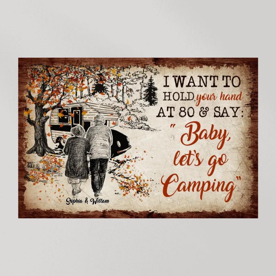 I Want To Hold Your Hand At 80 And Go Camping Custom Canvas Poster Anniversary Gift - Image 11