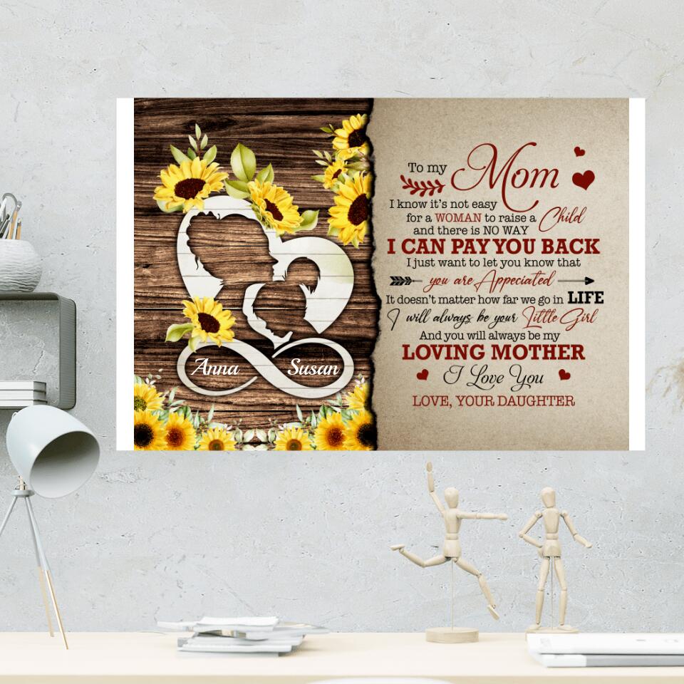 I Will Always Be Your Little Girl Custom Canvas Poster Anniversary Gift For Mom - Image 2