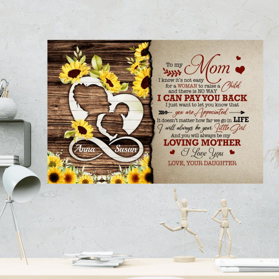 I Will Always Be Your Little Girl Custom Canvas Poster Anniversary Gift For Mom - Image 3