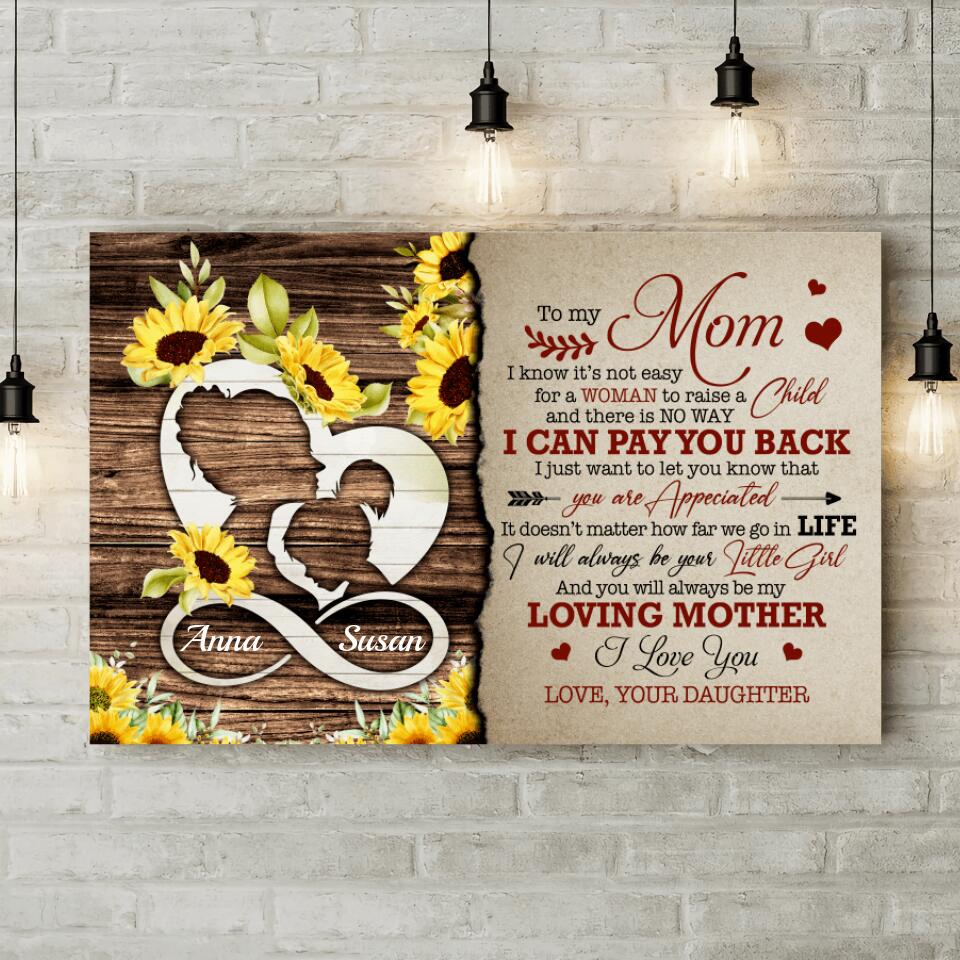 I Will Always Be Your Little Girl Custom Canvas Poster Anniversary Gift For Mom - Image 4