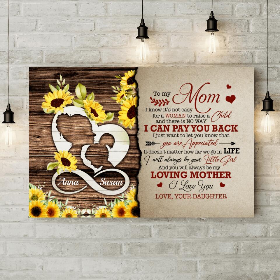 I Will Always Be Your Little Girl Custom Canvas Poster Anniversary Gift For Mom - Image 6
