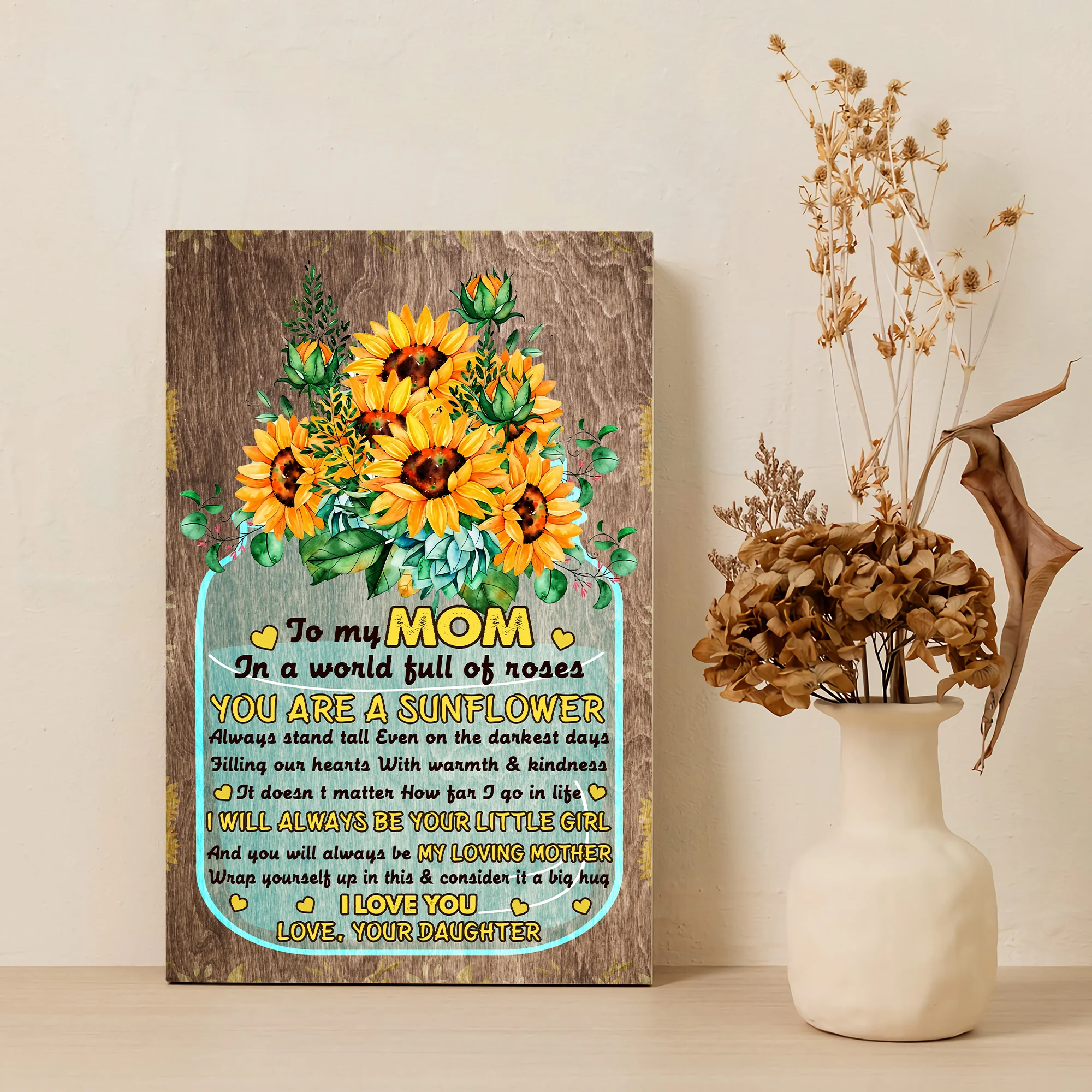 I will always be your Little Girl - Personalized Canvas Poster - Gifts for Mom