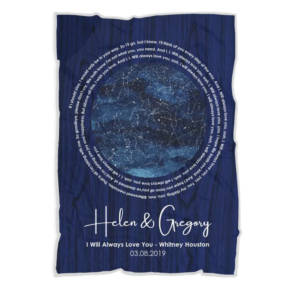 I Will Always Love You - Personalized Star Map Blanket - Best Gift For Him/Her On Christmas Anniversary - 210ICNLNBL104 - Image 2