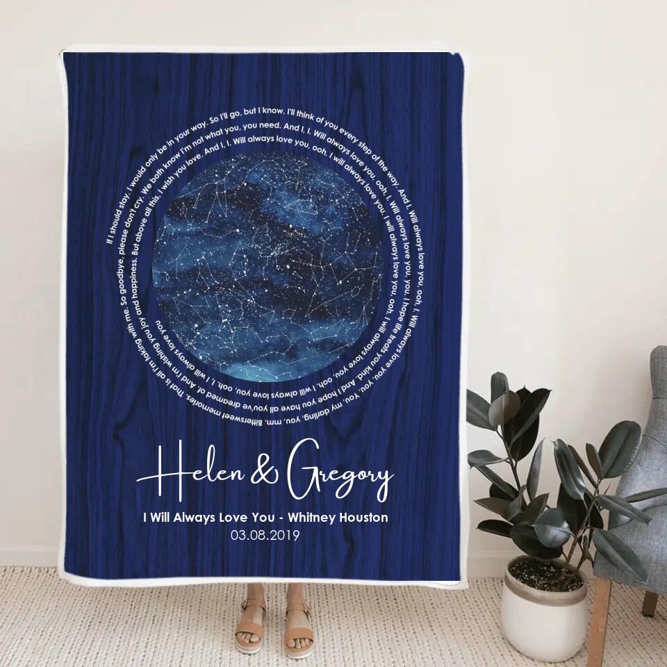 I Will Always Love You - Personalized Star Map Blanket - Best Gift For Him/Her On Christmas Anniversary - 210ICNLNBL104 - Image 4