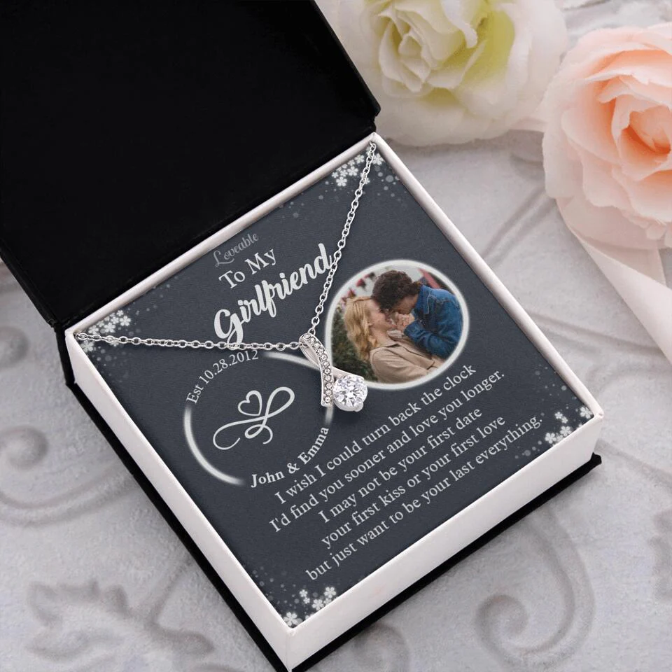 Personalized Valentine Gifts - I Wish I Could Turn Back The Clock Personalized Necklace - Image 24
