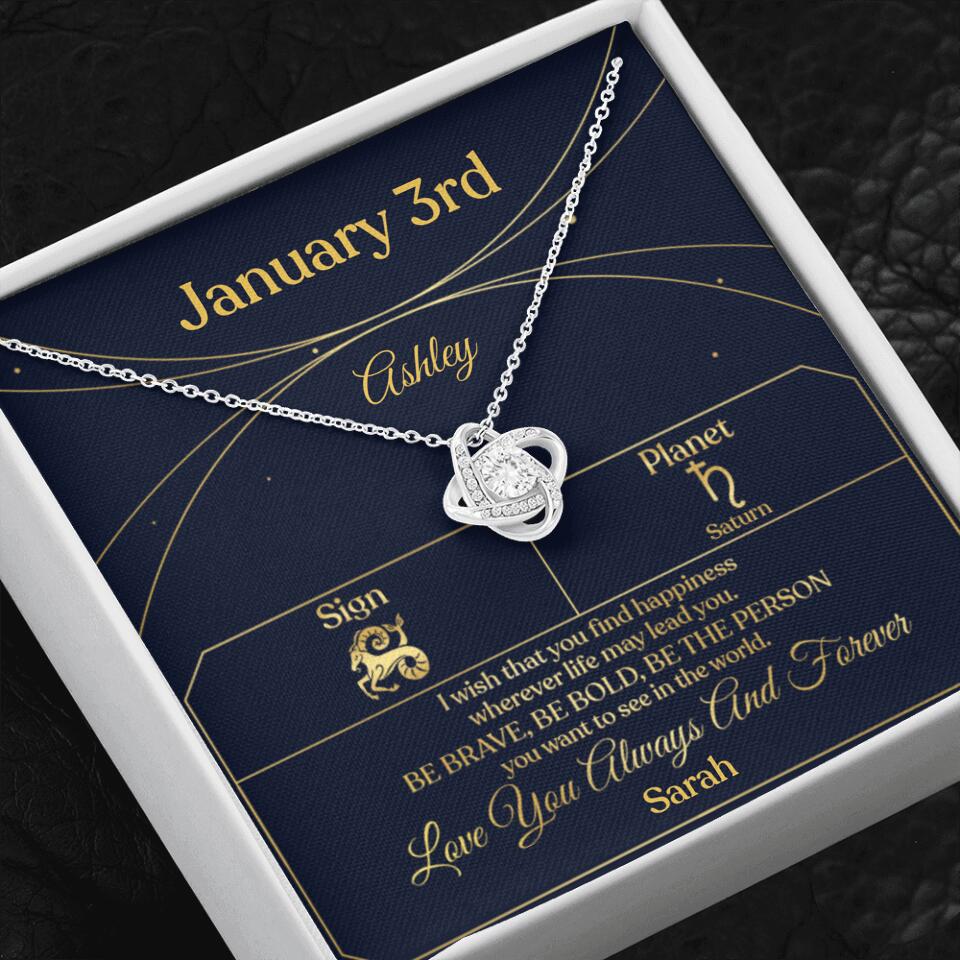 I Wish That You Find Happiness Personalized Zodiac Sign Jewelry - Image 2