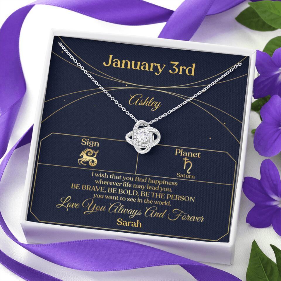 I Wish That You Find Happiness Personalized Zodiac Sign Jewelry - Image 3