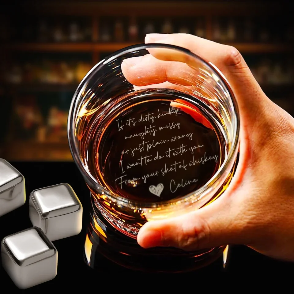Personalized Valentine Gifts - If It's Dirty Kinky Naughty I Want To Do It With You - Personalized Engraved Bottom Whiskey Glass - Gift for Him - Image 4