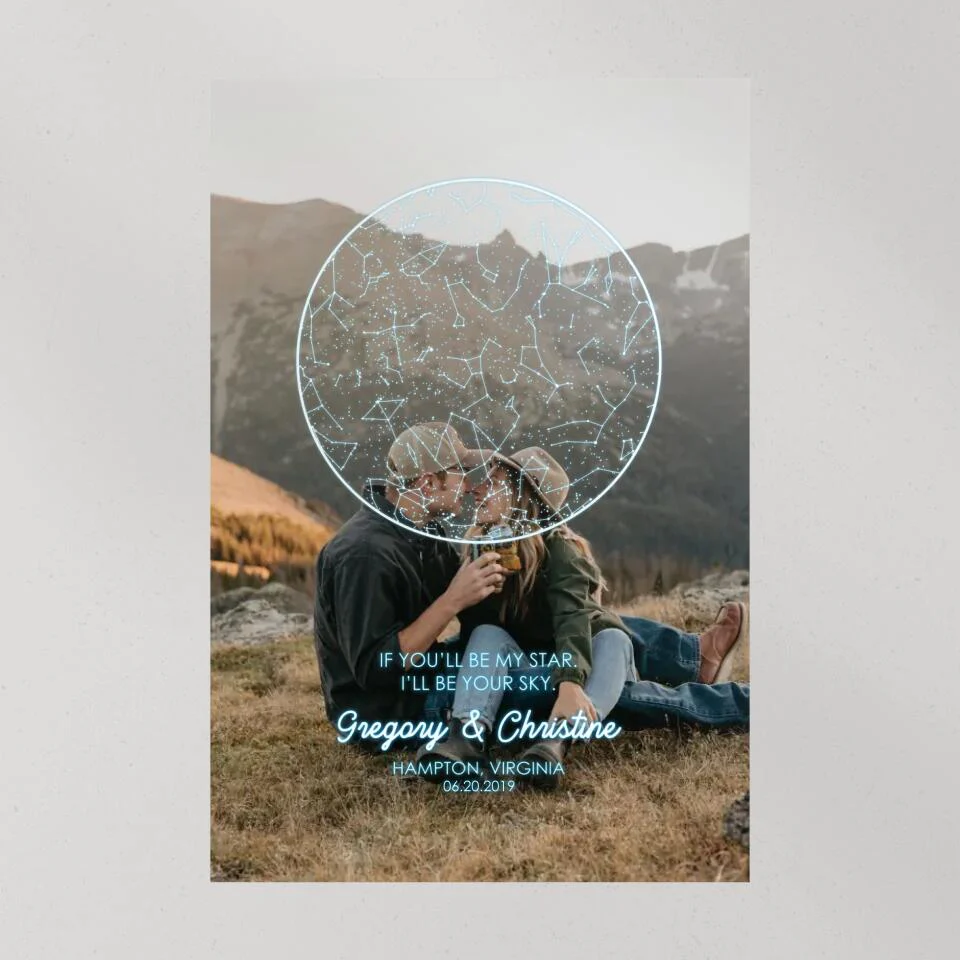 If You'll Be My Star I'll Be Your Sky Custom Star Map Canvas Poster Anniversary Gift For Couples - Image 9