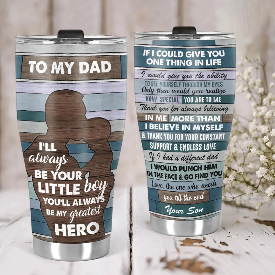 I'll Always Be Your Little Girl/Boy - Curved Tumbler - Gift for Daddy on Father's Day - Image 7