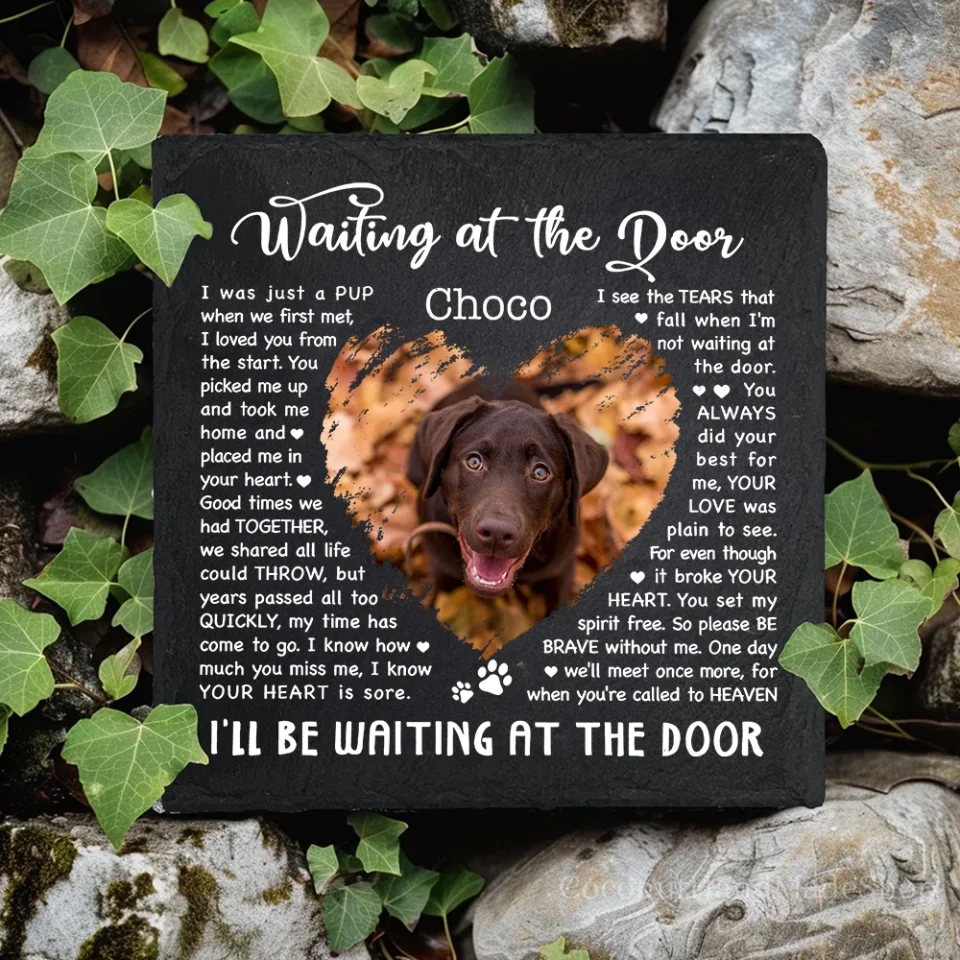 I'll Be Waiting At The Door - Memorial Garden Stone - Pet Memorial Gifts - Image 5