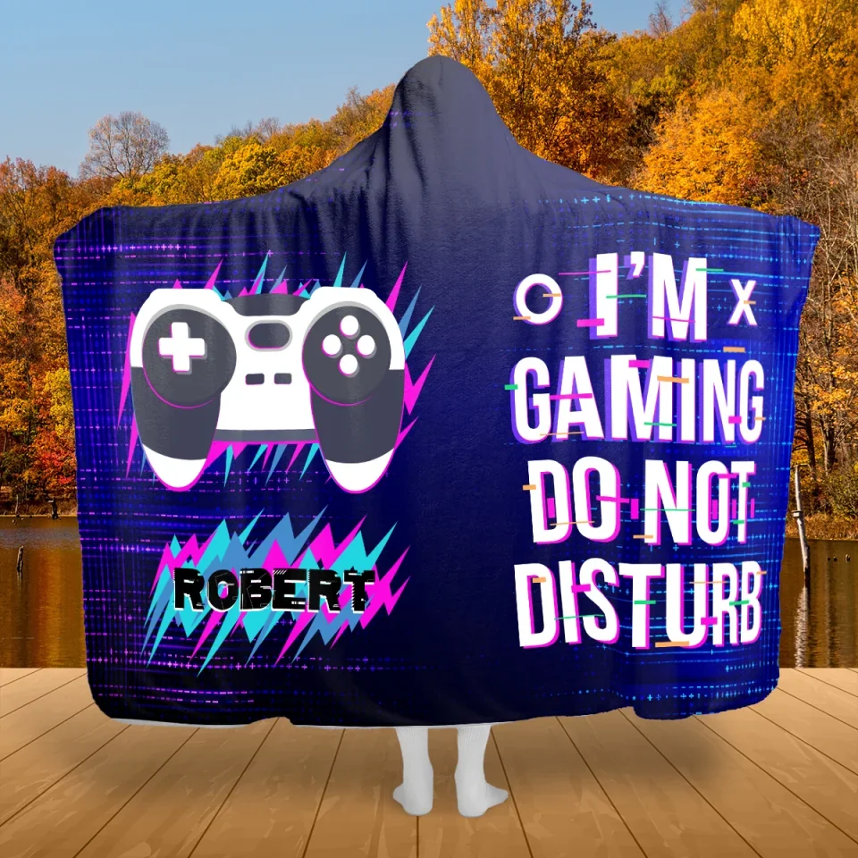 I'm Gaming Do Not Disturb - Personalized Wearable Blanket Hoodie - Funny Gift for Gamers, Gaming Lovers - Image 3