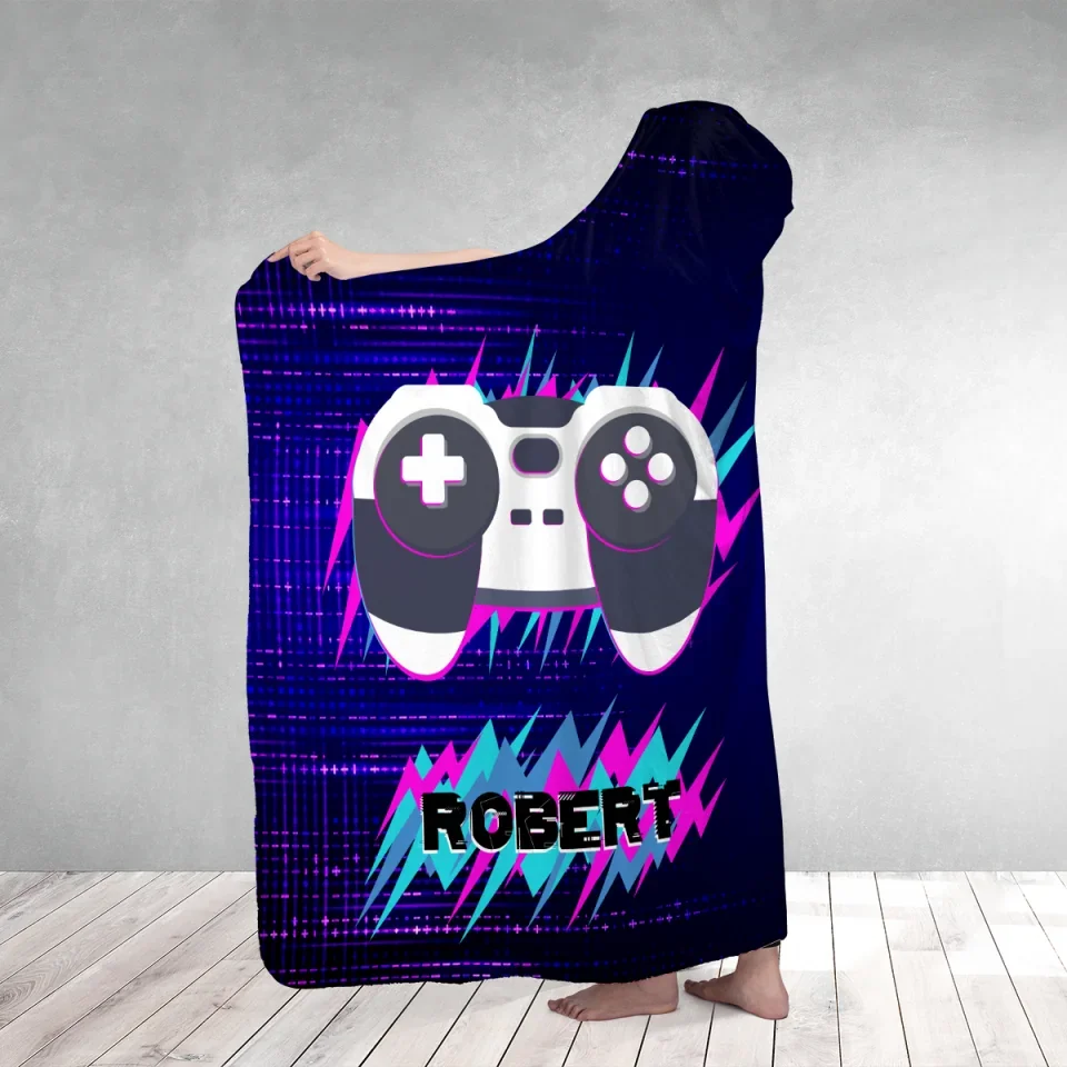 I'm Gaming Do Not Disturb - Personalized Wearable Blanket Hoodie - Funny Gift for Gamers, Gaming Lovers - Image 4