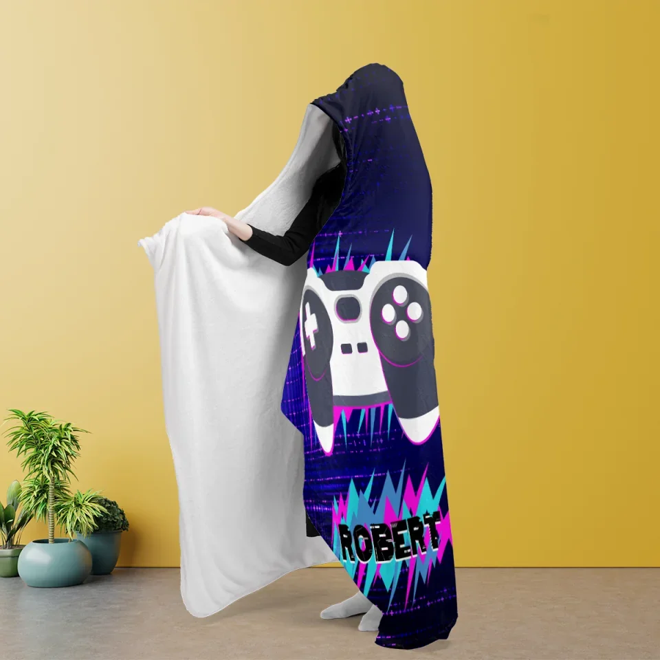 I'm Gaming Do Not Disturb - Personalized Wearable Blanket Hoodie - Funny Gift for Gamers, Gaming Lovers - Image 5