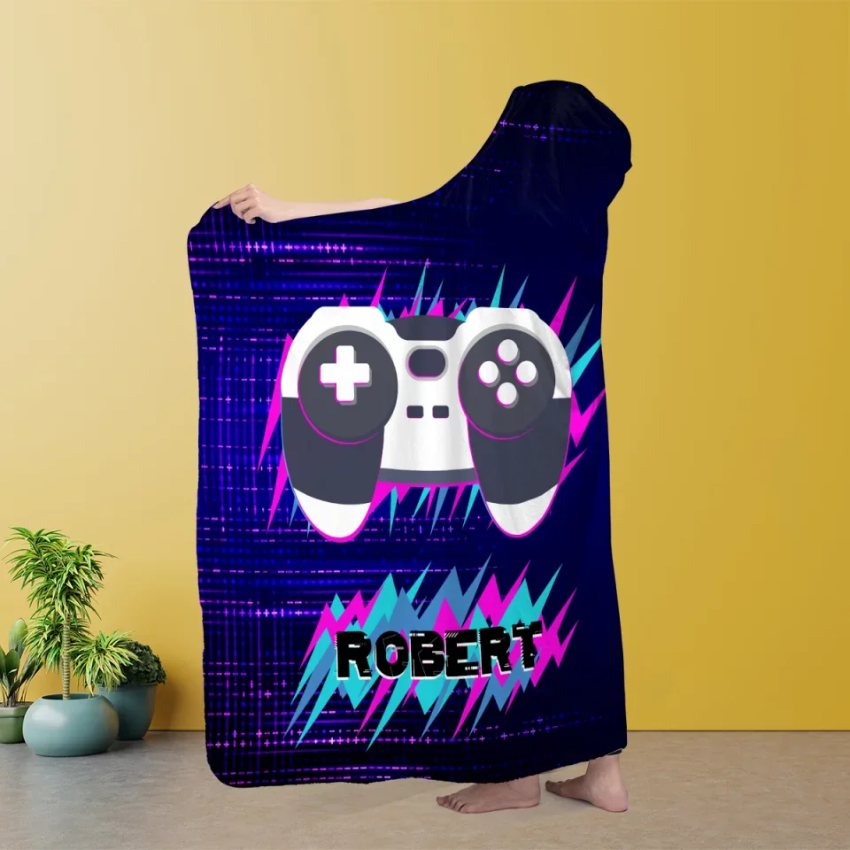 I'm Gaming Do Not Disturb - Personalized Wearable Blanket Hoodie - Funny Gift for Gamers, Gaming Lovers - Image 6