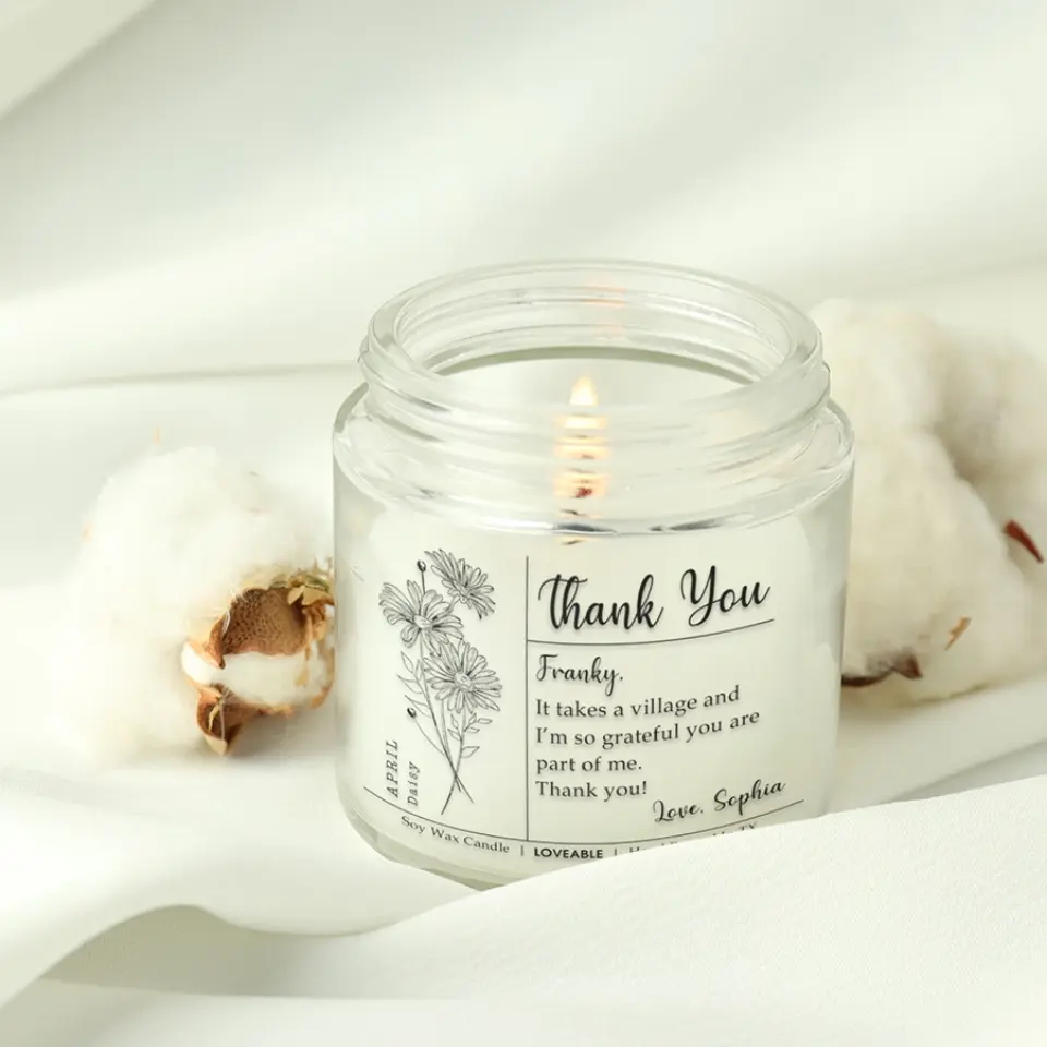 It Takes A Village And I'm Grateful You Are Part Of Me - Personalized Candle - Thank You Gift For Teacher - Image 5