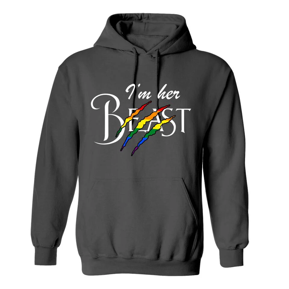 Personalized Valentine Gifts - I'm Her Beast, I'm Her Beauty, Top, Bottom - Hoodie - Gift for Lesbian/Gay Couple - Image 2