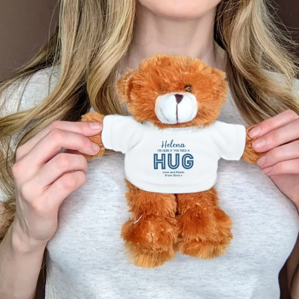 I'm Here If You Need A Hug - Personalized Teddy Bear - Best Gift For Him/Her - Lovely Gift For Friends/Bestie/Friends Moving Away For Daughter/Niece - 306IHPNPBE150 - Image 4